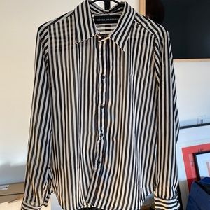 Vintage Black and White Stripe Shirt S-M